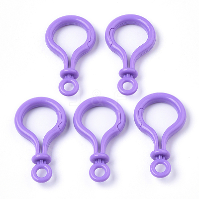 Opaque Solid Color Bulb Shaped Plastic Push Gate Snap Keychain Clasp Findings LS-KY-T021-01H-1