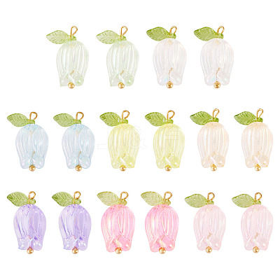 16Pcs 8 Colors Plastic Pendants KY-TA0001-60-1
