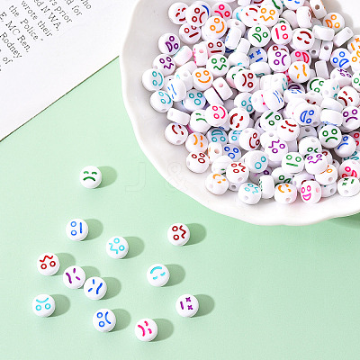 White Opaque Acrylic Beads MACR-YW0001-20F-1