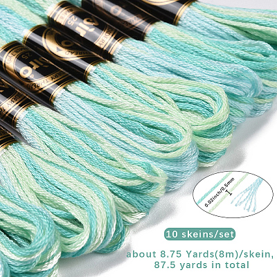 10 Skeins 6-Ply Polyester Embroidery Floss OCOR-CY0004-38E-1