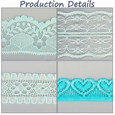 4 Styles Polyester Lace Trim OCOR-GF0005-25B-1