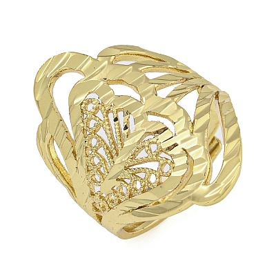 Brass Open Cuff Ring for Women RJEW-Z046-02G-1