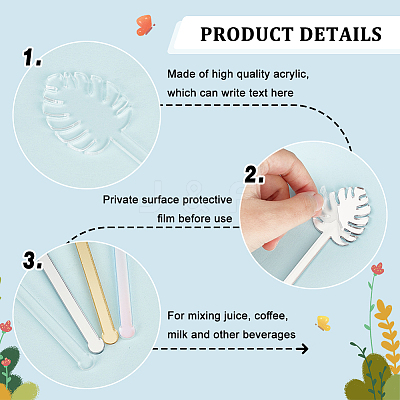 16Pcs 4 Style Acrylic Stirring Rods AJEW-FG0003-17-1