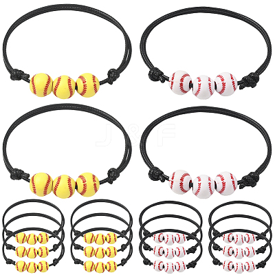 20Pcs 2 Colors Sport Theme Acrylic Beaded Bracelets for Men Women BJEW-SP0001-22-1