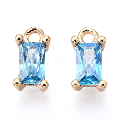 Brass Cubic Zirconia Charms X1-KK-S350-367H-1