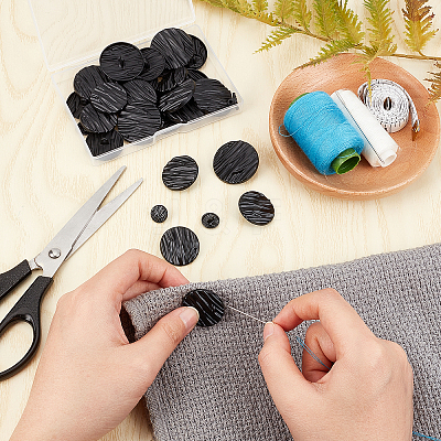 36Pcs 3 Style 1-Hole Alloy Shank Buttons BUTT-GA0001-02EB-1