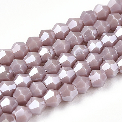 Opaque Solid Color Electroplate Glass Beads Strands EGLA-A039-P2mm-A13-1