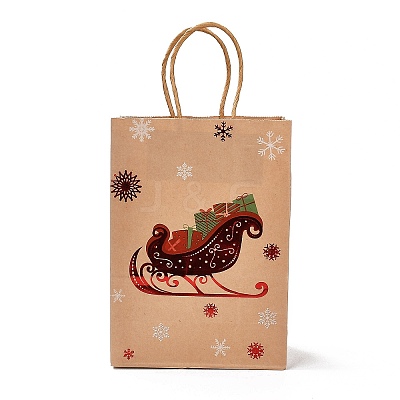 Christmas Theme Hot Stamping Rectangle Paper Bags LS-CARB-F011-02D-1