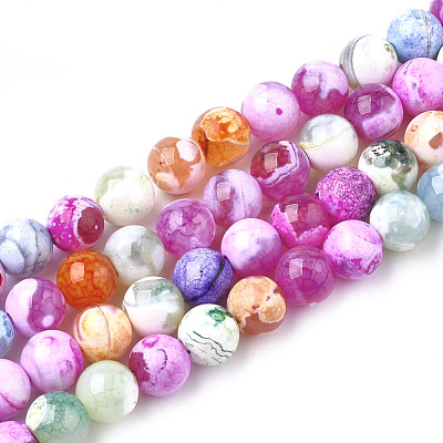 Natural Fire Crackle Agate Beads Strands X-G-S346-8mm-13-1