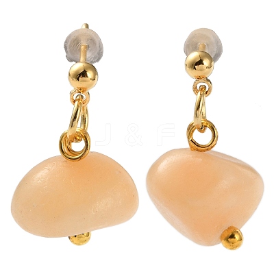 Natural Howlite 304 Stainless Steel Dangle Stud Earrings EJEW-H017-02G-02-1