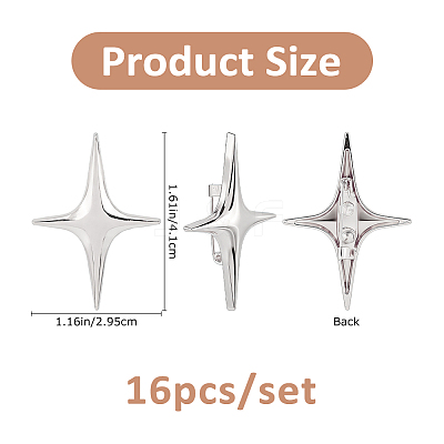 16Pcs Star Alloy Lapel Pins for Backpack Clothes JEWB-FH0002-96P-1