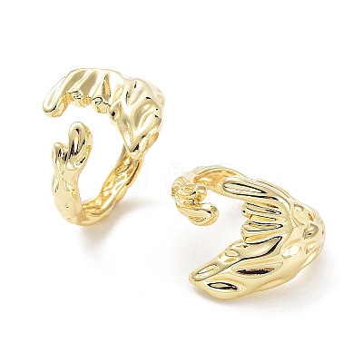 Brass Open Cuff Rings for Women RJEW-D016-03G-1