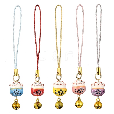 Handmade Printed Porcelain Beads Pendant Decorations HJEW-JM04047-1