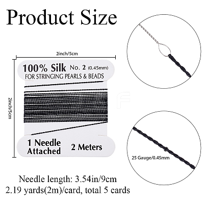 5Pcs Pure Silk Cord OCOR-BBC0001-04B-1