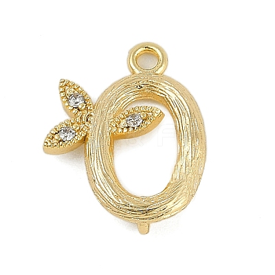 Brass Crystal Rhinestone Letter Links Connector Charms KK-S395-06G-Q-1