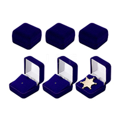 Plastic Cover with Velvet Brooch Packing Boxes VBOX-WH0012-08A-1