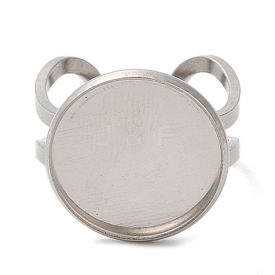 Non-Tarnish 304 Stainless Steel Open Cuff Findings STAS-R123-02B-P-1