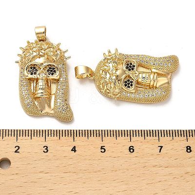 Brass Micro Pave Cubic Zirconia Pendants KK-K355-24G-1
