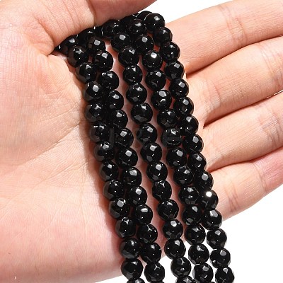 Black Stone Beads Strands X-G-I087-6mm-1