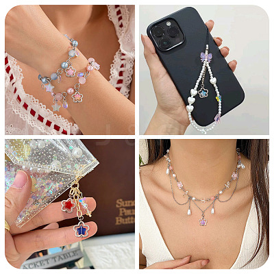 50Pcs Alloy & Glass Pendants PALLOY-TAC0239-1