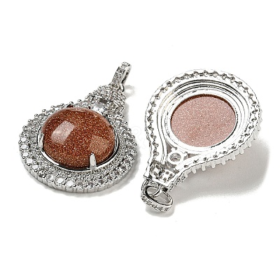 Synthetic Goldstone with Clear Cubic Zirconia Pendants G-G133-01P-20-1