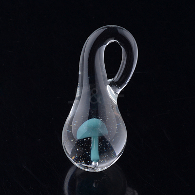 Handmade Lampwork Glass Pendants X-LAMP-Q028-12B-1