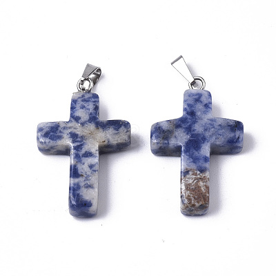 Natural Blue Spot Jasper Pendants G-J354-05A-1