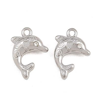 304 Stainless Steel with Crystal Rhinestone Charms RB-CBABFDA-11G-P-1