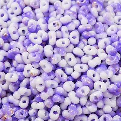 Two Tone Baking Paint Glass Seed Beads SEED-C003-01G-1