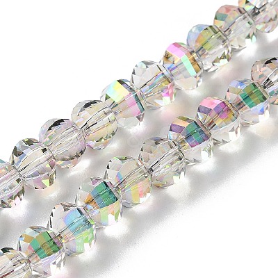 Transparent Electroplate Glass Beads Strands GLAA-Q099-C01-06-1
