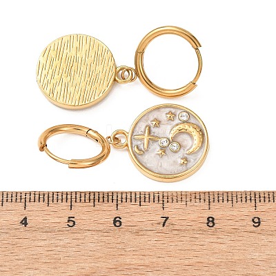 304 Stainless Steel Rhinestone Dangle Hoop Earrings for Women EJEW-F417-01G-01-1