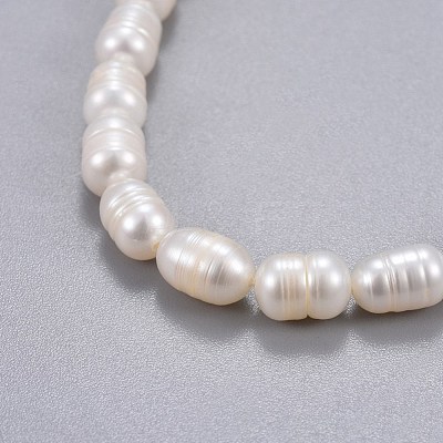 Natural Pearl Beads Stretch Bracelets BJEW-JB04265-01-1