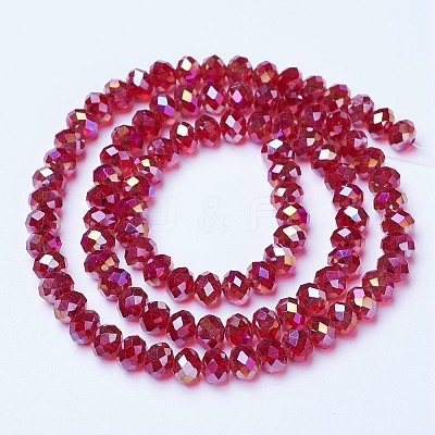 Electroplate Glass Beads Strands X-EGLA-A034-T6mm-B07-1