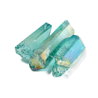 Electroplated Natural Quartz Crystal Graduated Beads Strands G-P315-A14-1