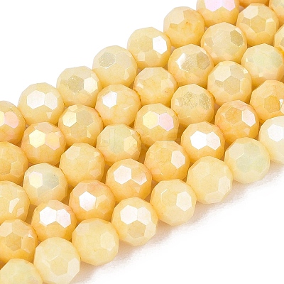Anti-Tarnish Electroplate Glass Beads Strands EGLA-ZX010-6mm-13-1
