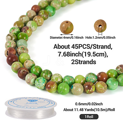 DIY Natural Regalite/Imperial Jasper/Sea Sediment Jasper Beads Bracelets Making KIts DIY-TA0002-69D-1