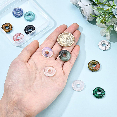 12Pcs 12 Style Natural & Synthetic Gemstone Charms G-BC0001-19-1