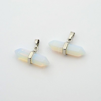 Opalite Double Terminated Pointed Pendants G-F177-02-1