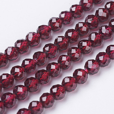 Natural Garnet Beads Strands X-G-D167-B-3mm-1