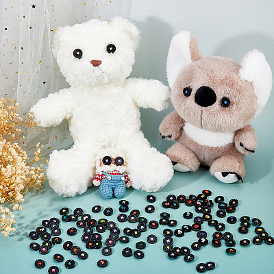 120Pcs 20 Colors Resin Button Eye Cabochons AJEW-FH00028-1