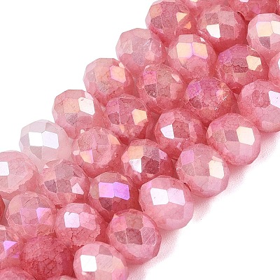 Dyed Crackle Imitation Jade Glass Beads Strands EGLA-Q131-02C-06-1