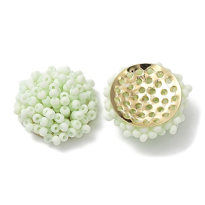 Glass Seed Beaded Cabochons FIND-G058-02G-1