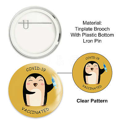 Tinplate Brooch JEWB-WH0012-035-1