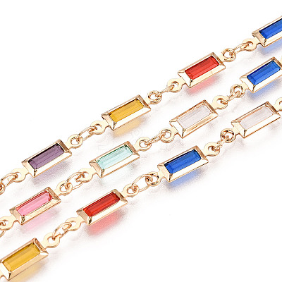 Handmade Brass Rectangle Link Chains CHC-N024-07KCG-1
