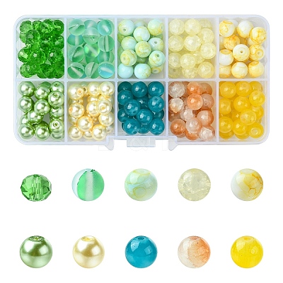 DIY Round Glass Beads Jewelry Making Findings Kits DIY-YW0010-93C-1