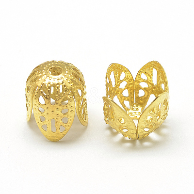Plated Iron Bell Filigree Bead Caps X-IFIN-S696-67G-1