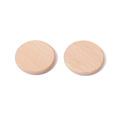 Unfinished Natural Beech Wood Cabochons WOOD-E010-10-1