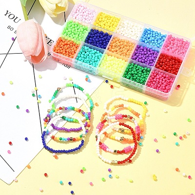 120G 15 Colors Opaque Acrylic Beads SACR-FS0001-28-1
