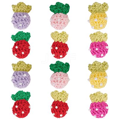 12Pcs 6 Colors Hand Crochet Wool Ornament Accessories DIY-DR0001-09-1