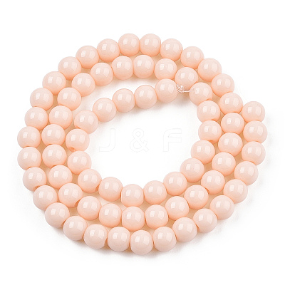 Opaque Solid Color Glass Beads Strands GLAA-T032-P6mm-09-1